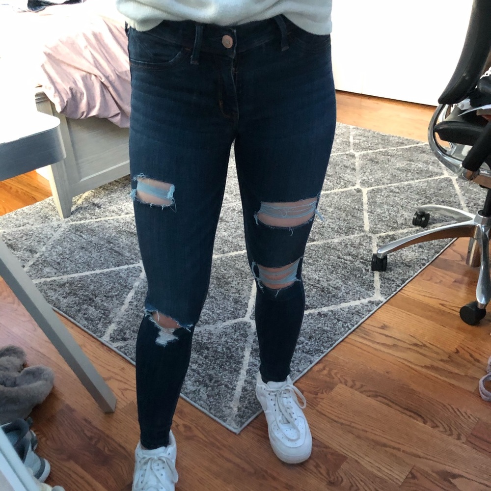 Hollister Dark Wash Distressed Jeans